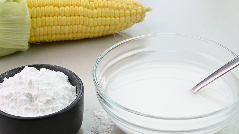 cornstarch with slurry and corn