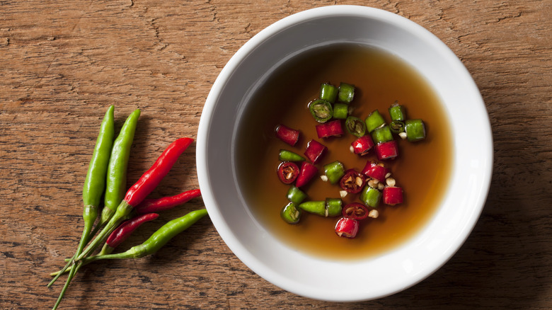 Bowl of Thai fish sauce
