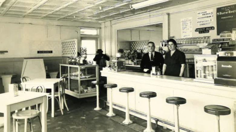 A vintage photo of the interior of Coletta's restaurant in Memphis