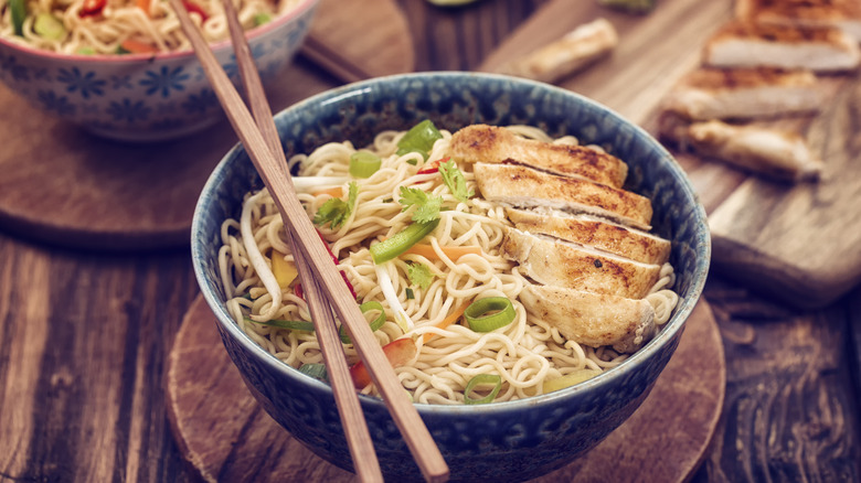 chicken ramen in bowl
