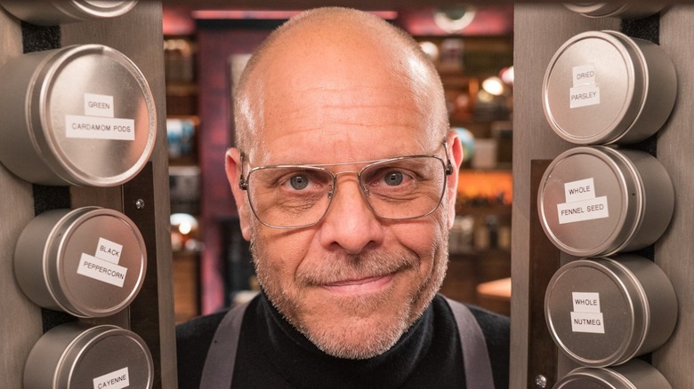 A close-up of Alton Brown from Good Eats
