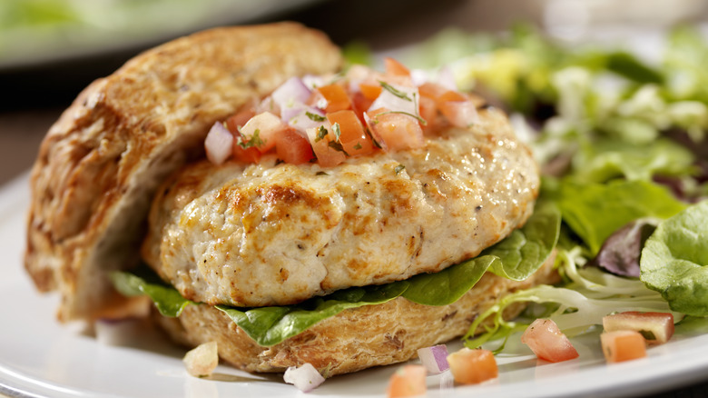 turkey burger on plate