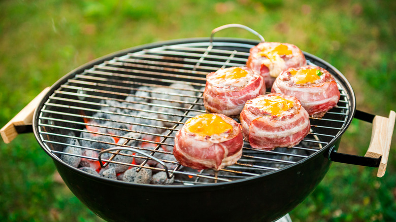 burgers on grill