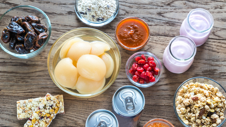 A selection of foods with hidden sugars