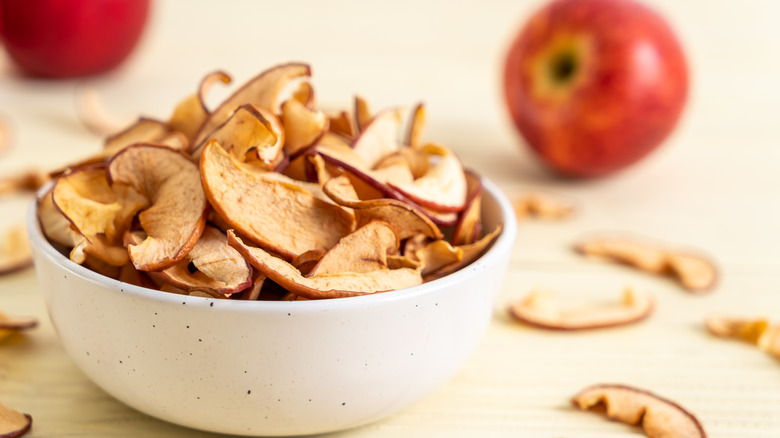 bowl of dried apple slices