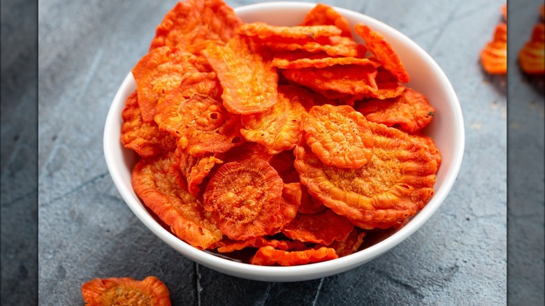 bowl of carrot chips