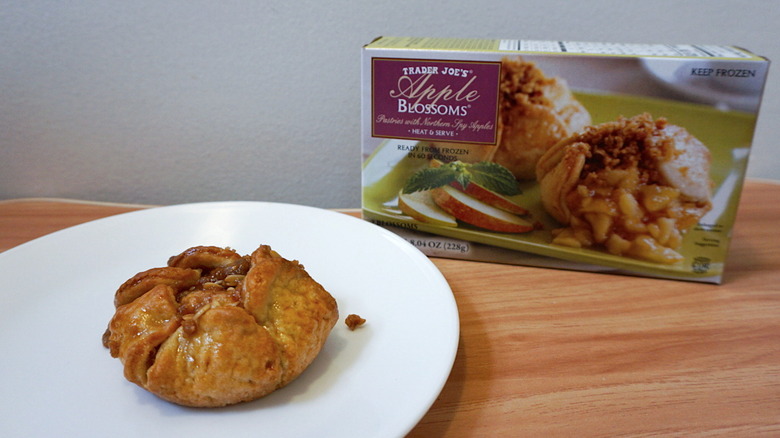 Trader Joe's Apple Blossoms box and plate with pastry