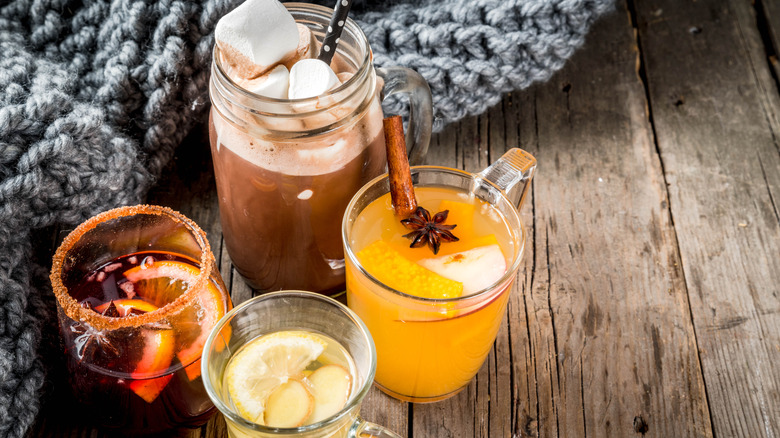 A selection of various drinks