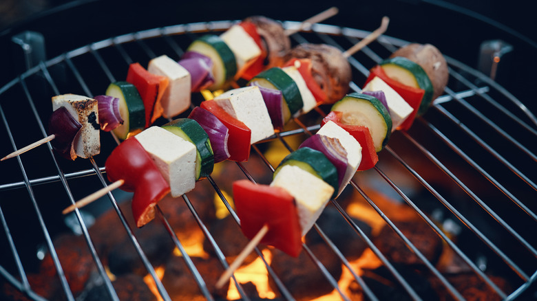 kabobs on the grill
