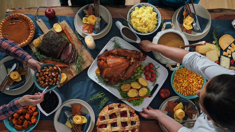 table set for Thanksgiving