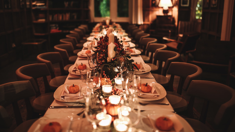 table set for Thanksgiving