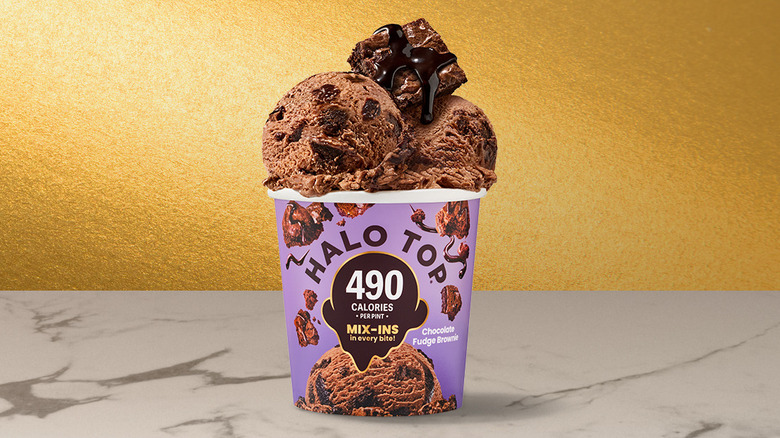Pint of Halo Top Chocolate Fudge Brownie ice cream
