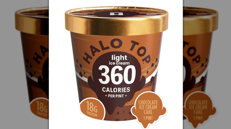 pint of Halo Top Chocolate Ice Cream Cake ice cream