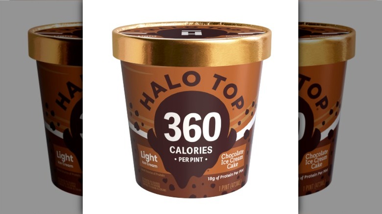 pint of Halo Top Chocolate Ice Cream Cake ice cream