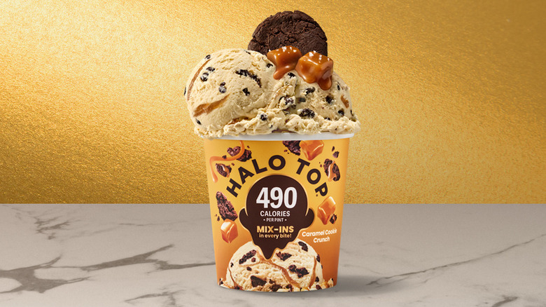 Pint of Halo Top Caramel Cookie Crunch