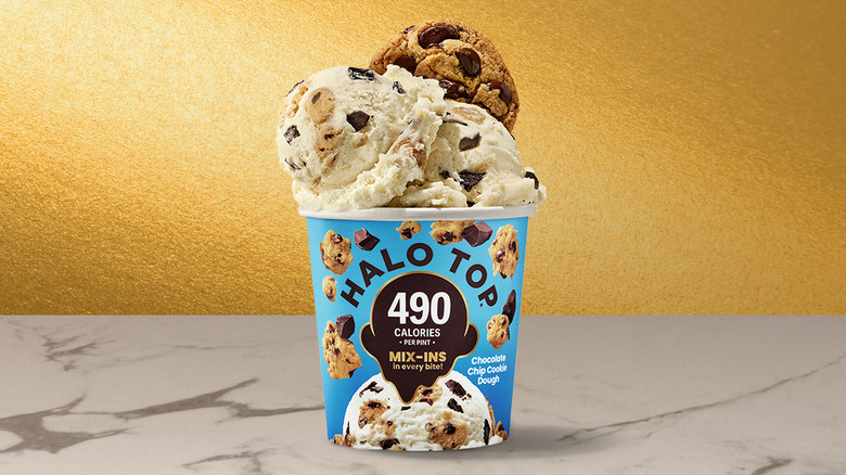 Pint of Halo Top Chocolate Chip Cookie Dough ice cream