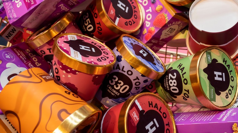 assorted Halo Top containers
