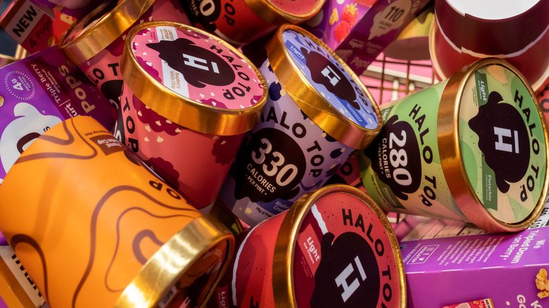 assorted Halo Top containers