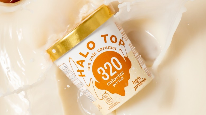 Pint of Halo Top Salted Caramel ice cream