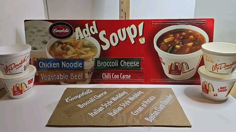 A display of McDonald's McSoups