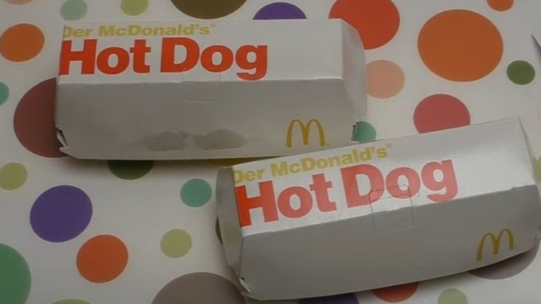 Two boxes of McDonald's McHot Dogs