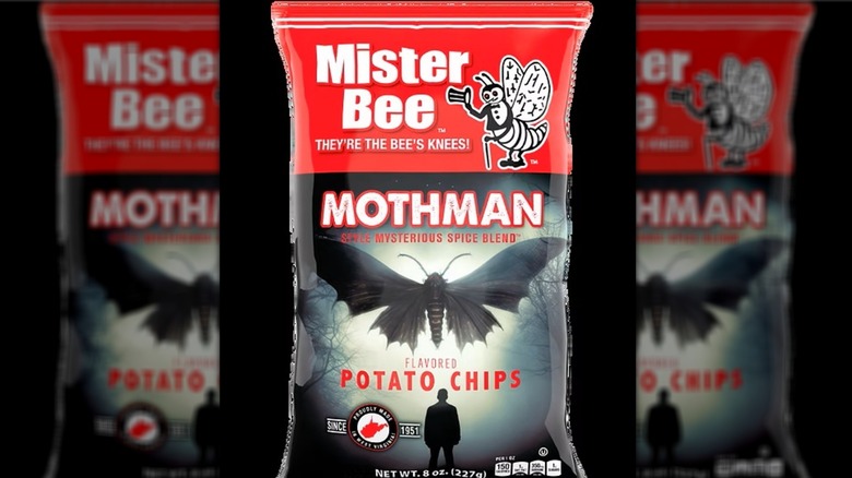 A bag of Mister Bee's Mothman Style Mysterious Spice Blend chips