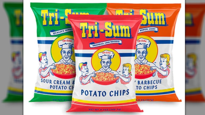 Three flavors of Tri-Sum potato chips