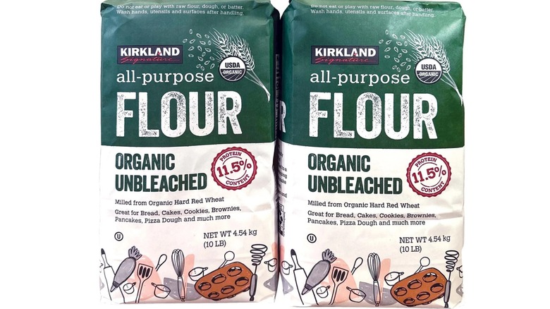 Two packs of Kirkland Signature Organic Unbleached All Purpose Flour
