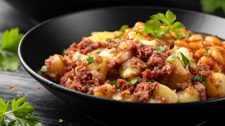 corned beef hash on plate