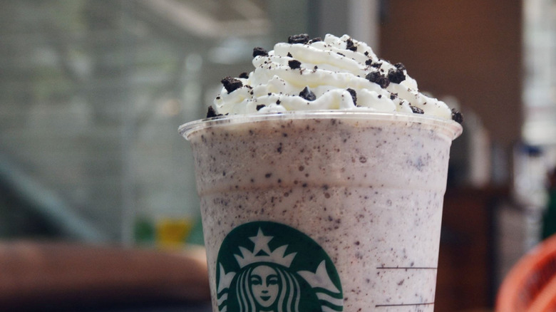 Starbucks Cookies and Cream Frappuccino with whipped cream
