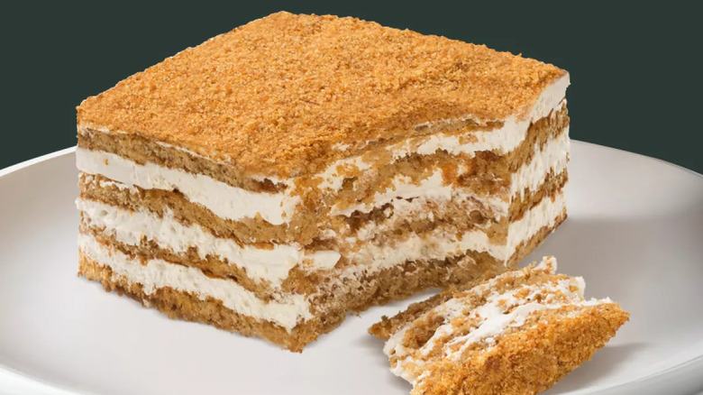 Starbucks Honey Cake on plate
