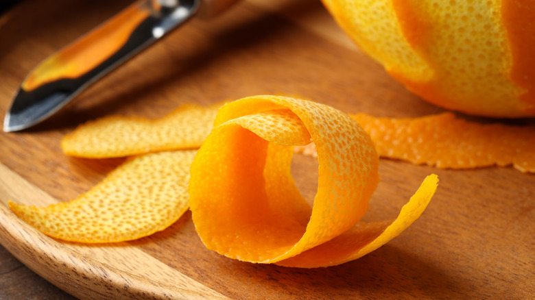 Close-up of orange peel