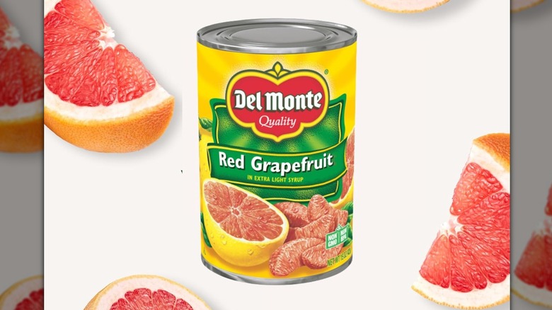 A can of Del Monte red grapefruit