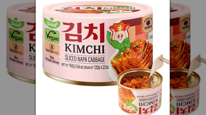 A can of Delief kimchi