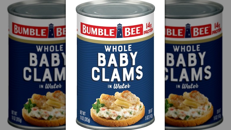 A can of Bumblebee baby clams