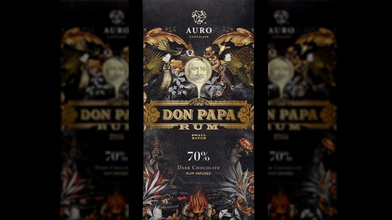 A bar of Auro Chocolate's Don Papa Rum chocolate