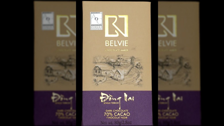 A bar of Belvie's Dong Nai 70% chocolate bar