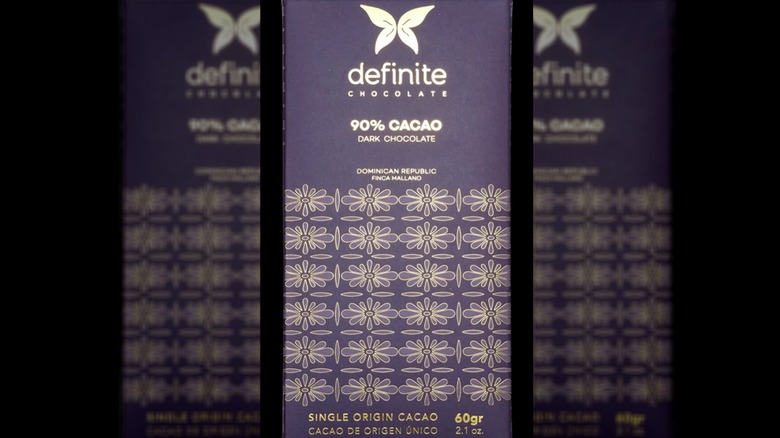 A bar of Definite Chocolate's 90% BhonaCao dark chocolate