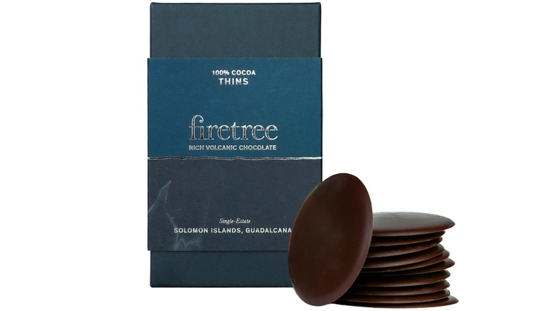 A box of Firetree's 100% Cocoao Thins
