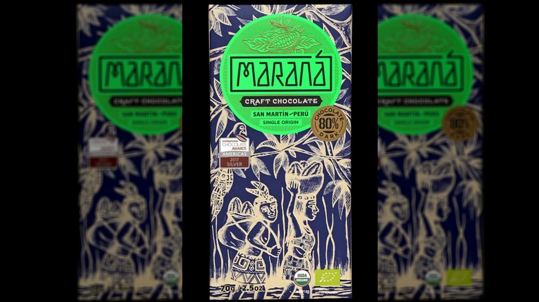 A bar of Maraná's San Martin 80% chocolate