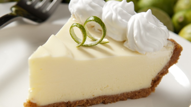 A slice of key lime pie