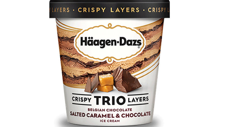 Pint of Häagen-Dazs Salted Caramel Chocolate Trio Layers ice cream