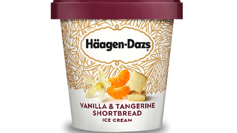 Pint of Häagen-Dazs Vanilla Tangerine Shortbread ice cream