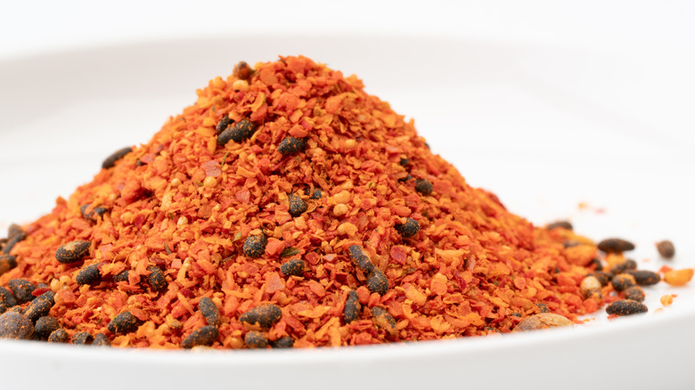 A close-up of shichimi togarashi