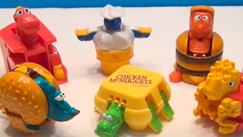 A close-up of McDonald's Changeables Happy Meal toys