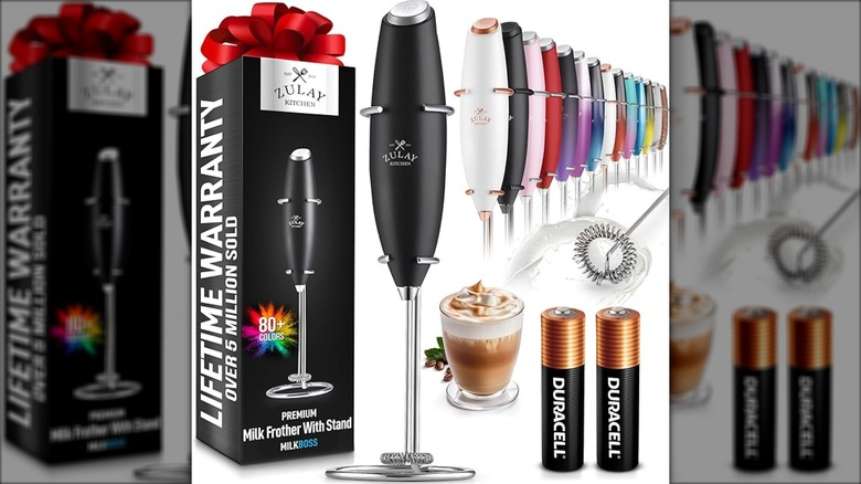 milk frother in various colors