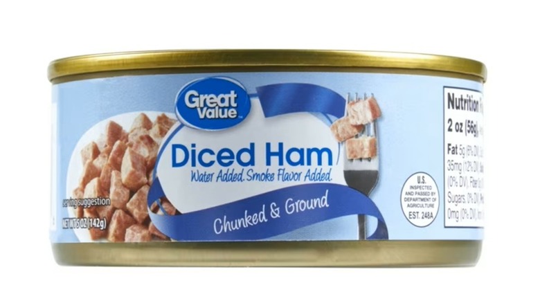 A can of Walmart's Great Value Diced Ham