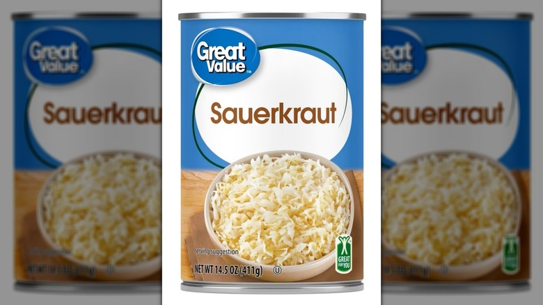 A can of Walmart's Great Value Sauerkraut