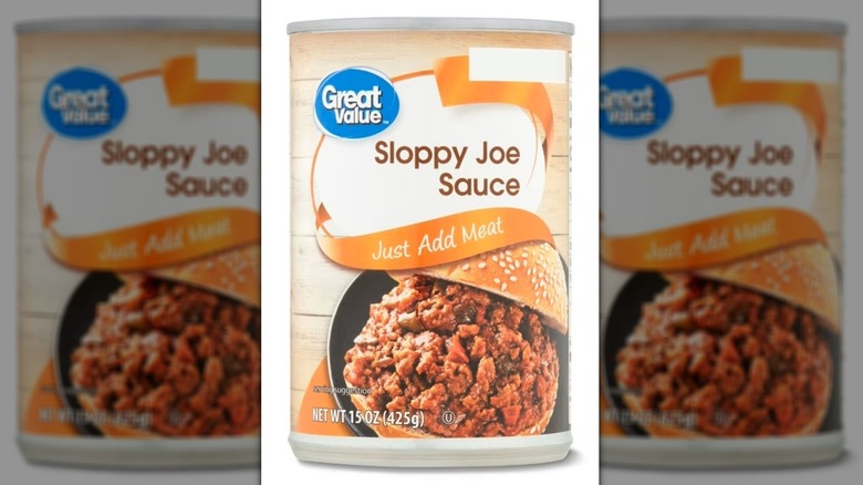 A can of Walmart's Great Value Sloppy Joe Sauce