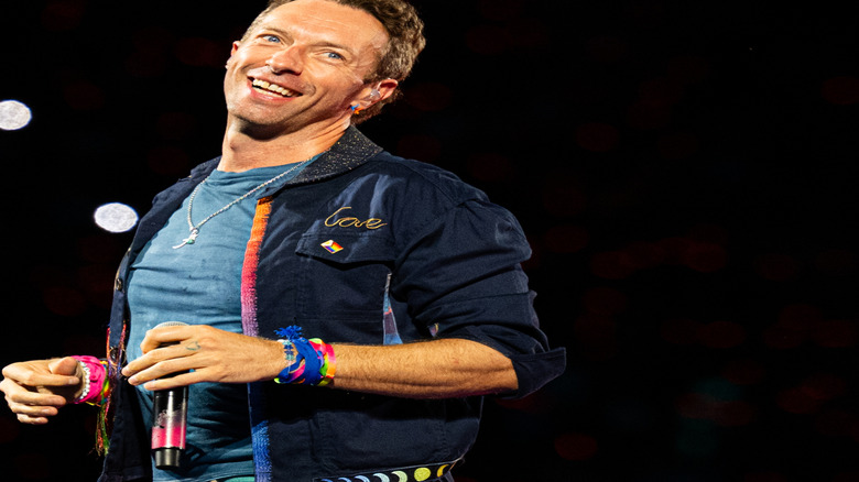 A close-up of Chris Martin from Coldplay